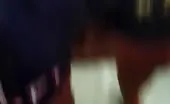 Rubbing shit on her ass and pussy