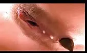 Close up of hairy babe shitting