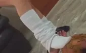 many Japanese babes pooping on a guy