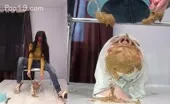 He's shitting on a kinky slut
