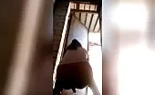 Dark haired babe shitting