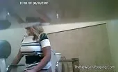 Spying on blonde babe shitting