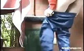Milf decides to poop outdoor