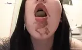 Schoolgirl eats poop from her panties