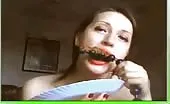 Licking poop from anal beads