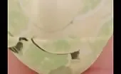 Brown shit in purple panties